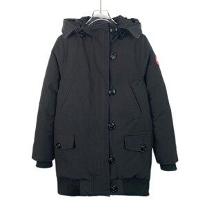 Canada Goose Down Parka Jacket 2XS Black Hooded Medium-Length Padded Coat With B